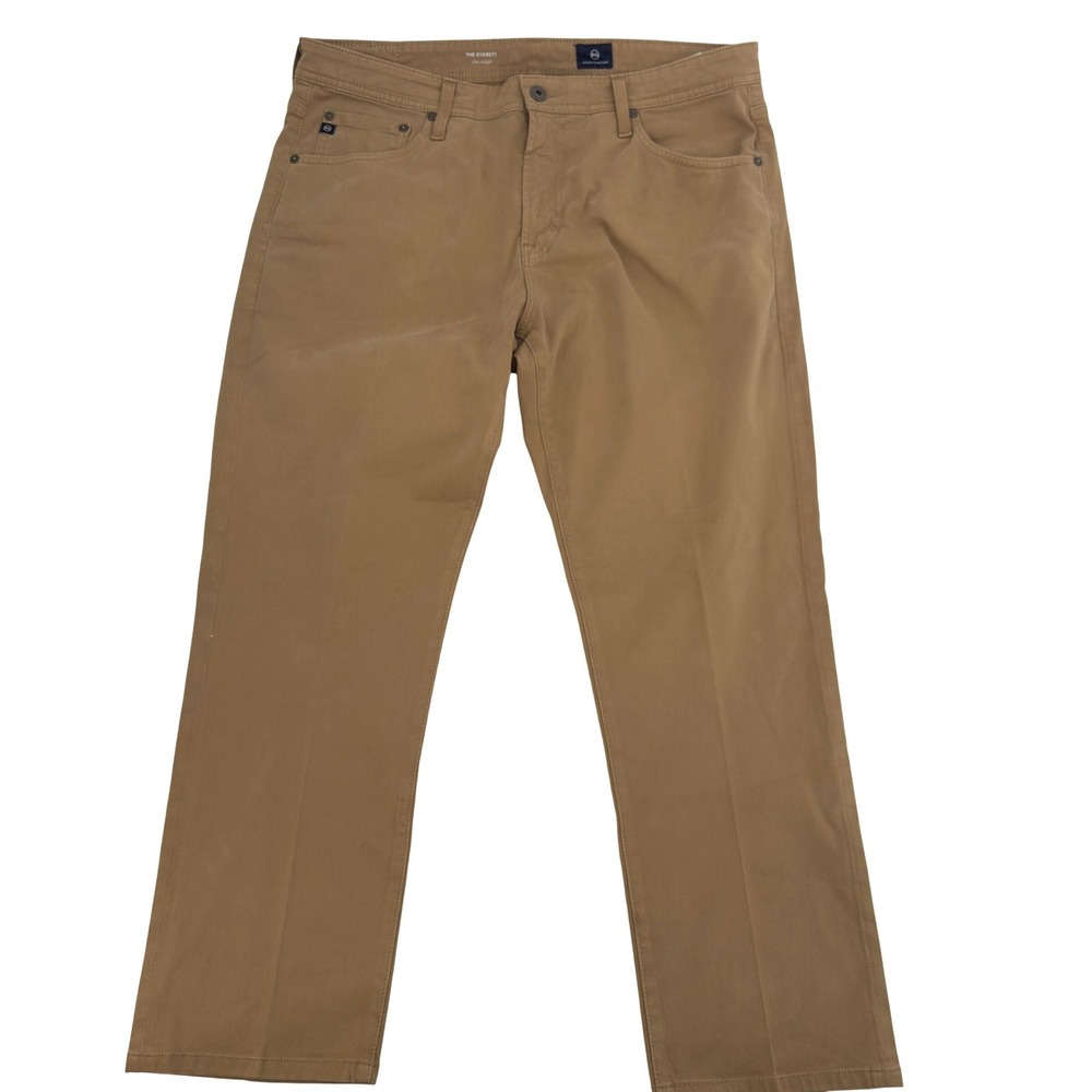 AG Adriano Goldschmied The Everett Pants Mens 36x28 (Tag 36x34) Khaki Straight